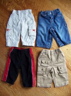 4 Pair Baby Boy's Size 6 12 Month Pants Jeans Polo Old Navy More Clothes Used