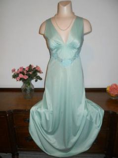 Vintage Ultra Sissy Ruffled Baby Blue Double Nylon Chiffon Nightgown 36
