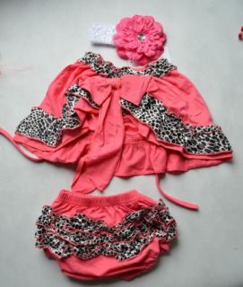 Girls Baby Ruffle Top Dress Pants Headband Set 0 24months Bloomers Clothing