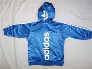 New Adidas Chile 62 Linear Baby Boys Girls Hoody Full Tracksuit Blue White