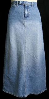 Women's Joujou Long Denim Jean Straight Skirt Size 5 6 modest w Slit S71