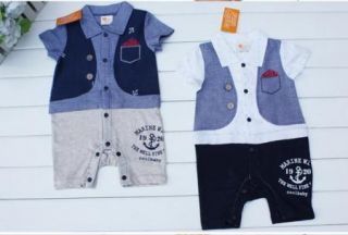 New Boys Kids Baby Formal Romper Pants Jumpsuit 0 24M 1pcs Summer Outfit Clothes