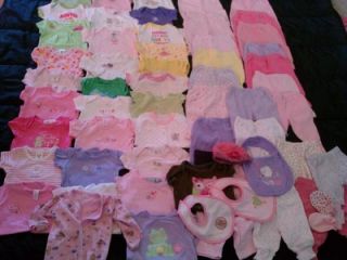 57 PC Used Under Shirt Body Suit Summer Baby Girl Clothes Newborn 0 3 3 6 Months