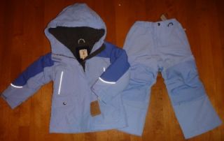 Girls Lands End Winter Coat Squall Parka Jacket Snow Pant Size 4 5 6 Wave Blue