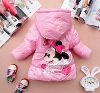 Girls Kid Minnie Mouse Winter Coat Warm Jacket 2 6Y Outwear Hooded Snowsuit Xmas