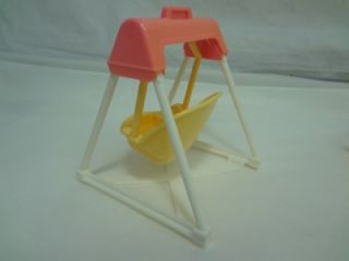 Fisher Price 1990 '92 Doll House Toys Swing High Chair People Lot Vtg Mexico