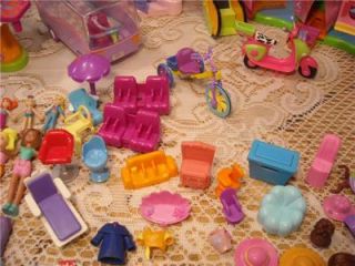 350 PC Polly Pocket Clothes Hotel Ranch Houses Play Sets Plus Accessories