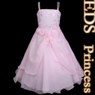 E717 16 Pageant Party Flower Girls Holiday Dress 7T 8T