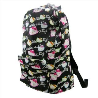 Hello Kitty Backpack Rucksack School Bag Sign Black