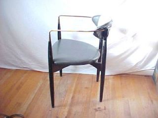 Vintage Mid Century Modern Selig Larsen Drumstick Chair Gray Brass Arms