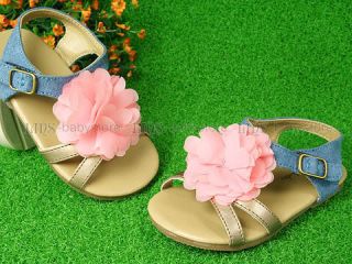 Toddler Kids Girl Flower Pink Purple Orange Sandals Flops Shoes US 6 7 8 9 10