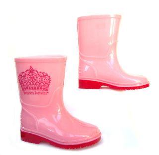 NEW Girls Infants Toddlers PRINCESS Wellies Rain Boots Size 4 5 6 7 8 9 10 11 12