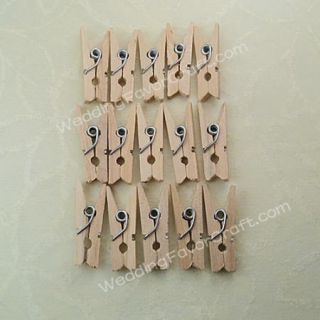 200 Wood Clothes Pins Clips Wedding Favor Baby Shower Party Decoration 2 5cm