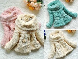 Baby Girls Toddler Kid Faux Fur Coat Clothes Winter Warm Jacket Clothing 2 5Year