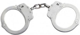 Professional Handcuffs Chrome Plated Steel Police Duty Double Lock w Free Case