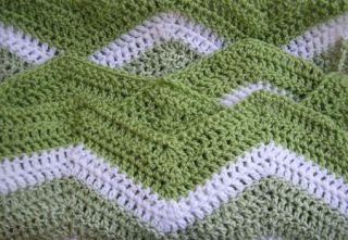 Crochet Handmade Baby Blanket Afghan Laprobe Wheelchair Vanna White Yarn Green