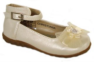 New Infant Baby Toddler Girls Ivory Wedding Christening Shoes Size 3 4 5 6 7 8 9
