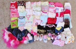 Huge Lot 73 PC Baby Girls Newborn 0 3 M Clothes Outfits Spring Summer Winter