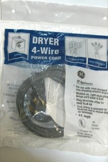 GE 4 Wire Dryer Power Cord New WX9X18