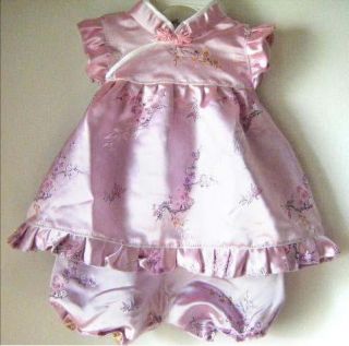 2 Pcs Baby Girl Qipao Chinese Traditional Silk Pink Set Outfit Clothing 6M 48M