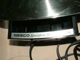 Nesco SS Electric Skillet Pan Cookware w Warming Tray