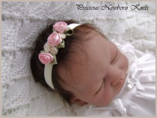 Pretty Rose Headband 4 Baby Girl Reborn OOAK Doll