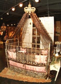 Boutique My Vintage Baby Couture Crib Bedding 3pc Luxury Safari Animal Zebra