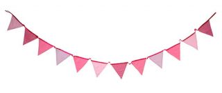 Pink Mix Fabric Pennant Bunting Girls Birthday Party Decoration 3 Metres