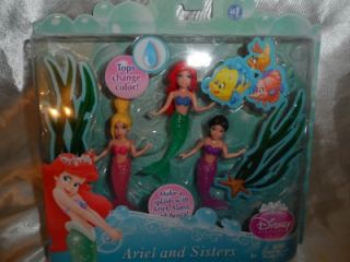 Disney Princess Ariel Sisters Polly Pocket 3 Color Change Dolls New Cute