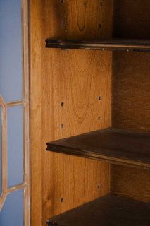 English Antique Style Mahogany Bookcase w ASTRAGAL Glass Doors