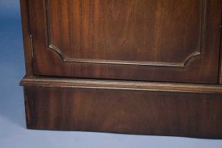 English Antique Style Mahogany Bookcase w ASTRAGAL Glass Doors