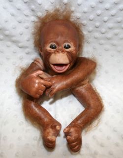 Complete Reborn Binki Orangutan Doll Kit Already Painted Rooted Just Assemble
