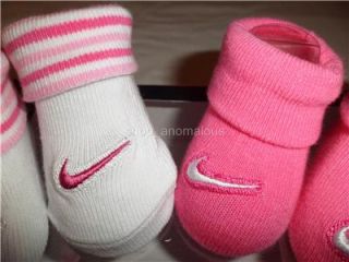 Nike Logo Pink Baby Infant Girls Crib Shoes Booties Socks 0 6 M Newborn New