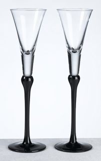 Black Wedding Toasting Wine Champagne Flutes Glasses Glassware