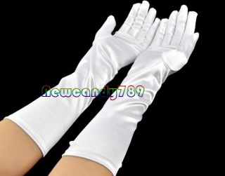 Wedding Long Satin Gloves Red Black White Evening Sexy Clubwear Party OPERANC89