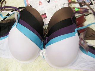 New Sexy Underwear Plain Plunge Push Up Bras Cup Size 34C 36C 38C Multi Color