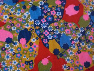 Vintage Flower Child Hippie Cotton Fabric 44 x 67