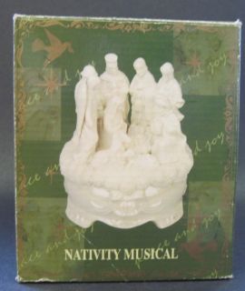 Cracker Barrel Nativity Fine Pearlized Porcelain Music