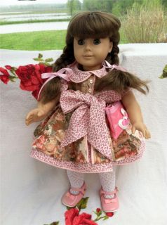 Pink Victorian Angel Cherub Floral Peter Pan Collar Dress American Girl 18" Doll