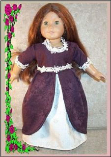 Doll Clothes Fits American Girl 18" Dress Underskirt Felicity Elizabeth Burgundy