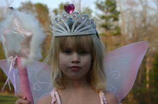 Ballerina Fairy Princess Costume Wings Halo Wand 4 5