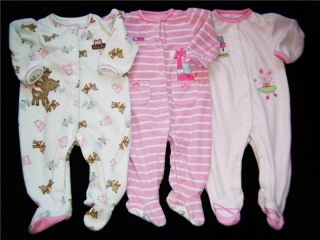 Lot Baby Girl Sleeper Pajama Clothes Size 6 9 Months 12 M 6 9 Infant Sleepwears