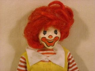 Vintage 1976 Ronald McDonald 7 1 2" Remco Doll Moving Head Doll Pat Pend