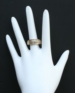Vintage 10K Yellow Gold Baguette and Round Setting Diamond Ring