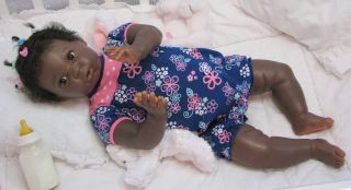 Reborn African American AA Baby Girl Adorable Fake Baby