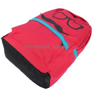 Fashion Men Women Lady Mustache Canvas Eyeball School Book Campus Bag Backpack