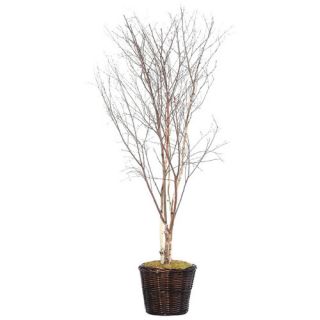 Deluxe 6 Artificial Potted Natural Winter Birch Tree in White and