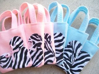 Minnie Mickey Mouse Zebra Sweet Set Felt Bags Party Supplies