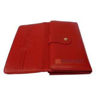 New Women's Button Clutch Lady Long Handbag Wallet Zip Purse Red 277