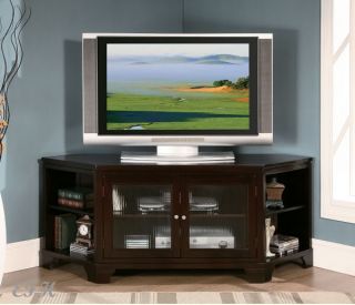 New Sloan Dark Cherry Finish Wood TV Stand Entertainment Center Storage Console